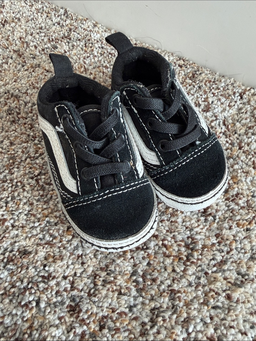 Kids Black Canvas Skate Sneakers with White Stripe